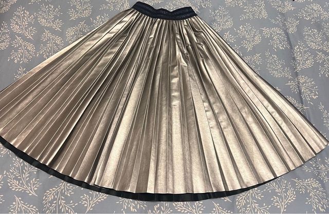 Gonna plissé grigio argento