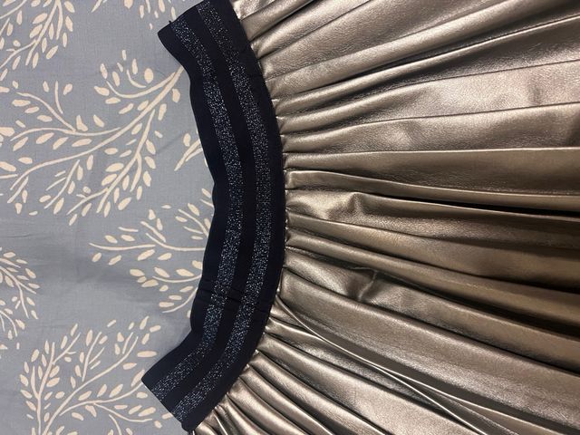 Gonna plissé grigio argento