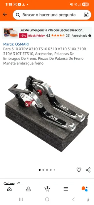 Manetas palancas freno embrague.