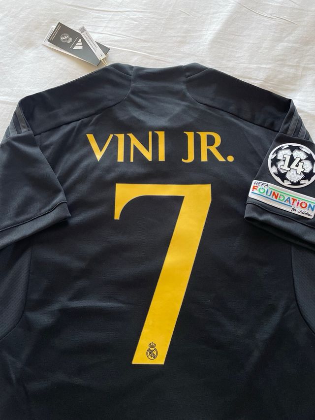 Camiseta Vini Jr. 7 Real Madrid Negra