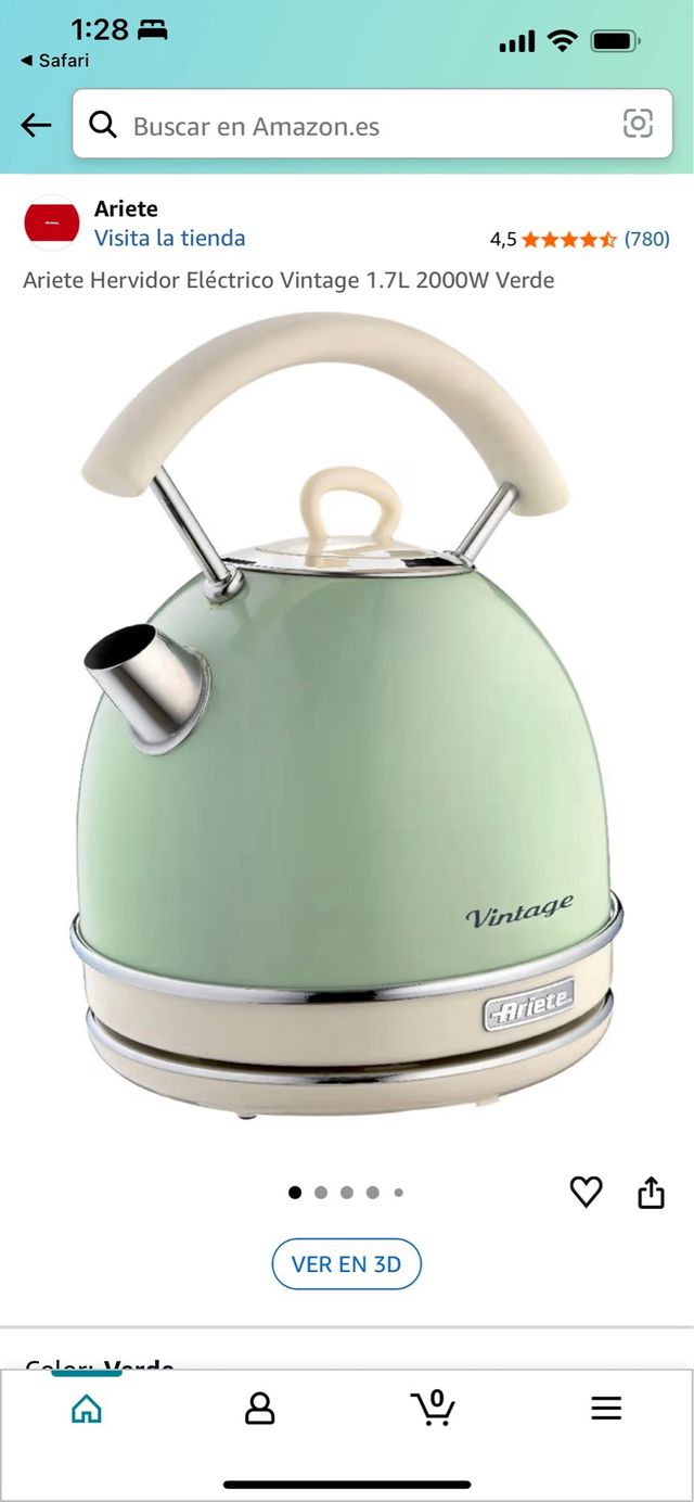 Hervidor Eléctrico Ariete Vintage Verde