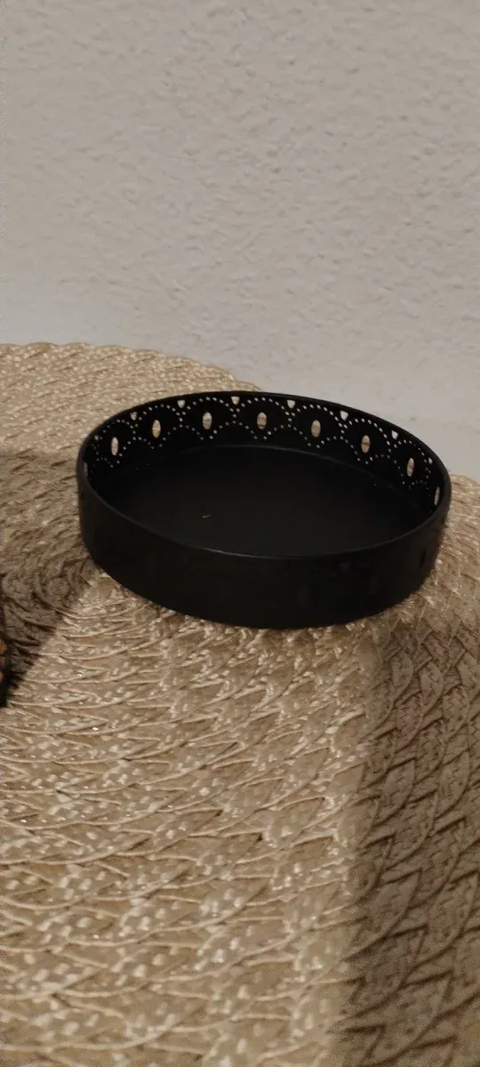 Conjunto decoración portavelas y bandejita