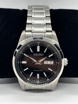Reloj Seiko Automático Negro y Plateado
