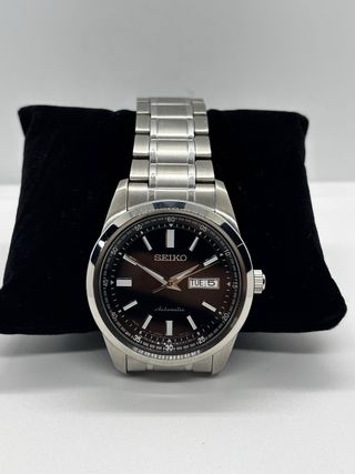 Reloj Seiko Automático Negro y Plateado