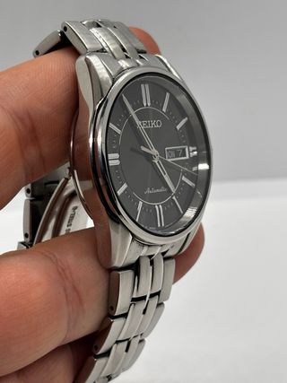 Reloj Seiko Automático Gris y Plateado