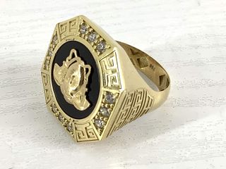 sello oro 18k con piedra con circonita