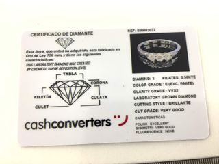 anillo oro 18k con piedra con diamante de laboratorio