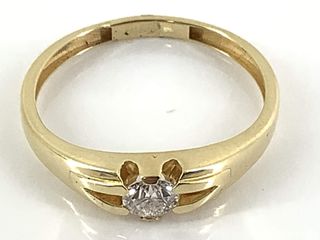 anillo oro 18k con piedra con diamante de laboratorio