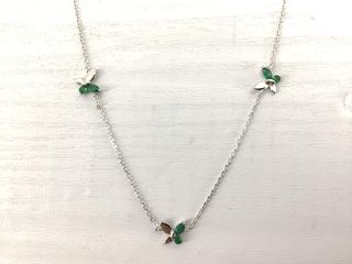 collar plata 925mm con piedra con circonita 21cm