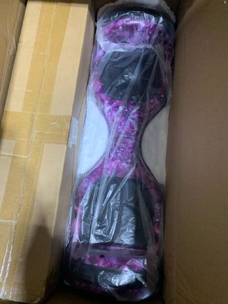 SISIGAD Hoverboard Kart, Hoverboard Todo Terreno Autoequilibrado de 6.5/‘ Pulgadas con Altavoces Bluetooth y Luces LED Hoverboard Niño,Starry Sky Purple,HY\-A02