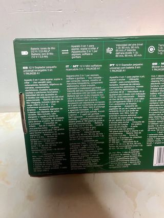 Soplador Parkside 12V Mini Recargable 3 en 1
