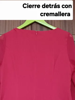 VESTIDO LARGO Manga C/ volantes. C/ transparencias