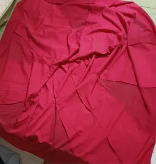 VESTIDO LARGO Manga C/ volantes. C/ transparencias