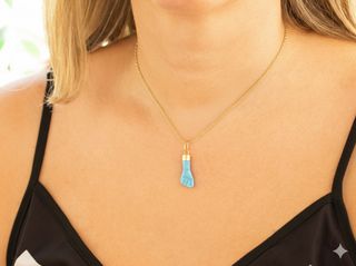 colgante oro 18k con turquesa