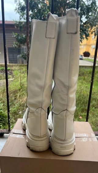 Stivali bianchi in pelle