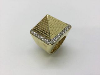 sello oro 18k con piedra con circonita