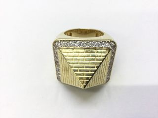 sello oro 18k con piedra con circonita