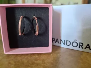 Pendientes Aro Pandora Oro Rosa