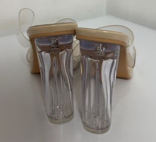 Tacones Beige Plataforma Transparente