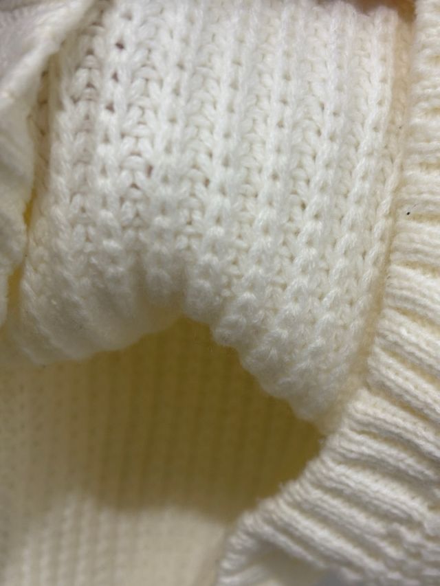 Jersey crop de punto crudo / blanco roto – Talla S