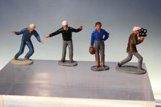 Scalextric figuras humanas, público, espectadores. Originales.