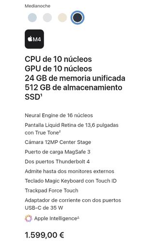 Macbook Air M4 24GB (NUEVO)