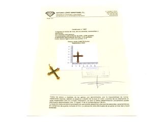 crucifijo oro 18k con piedra con diamante,esmeralda