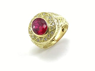 sello oro 18k con circonita t. 27 (21,33 mm)