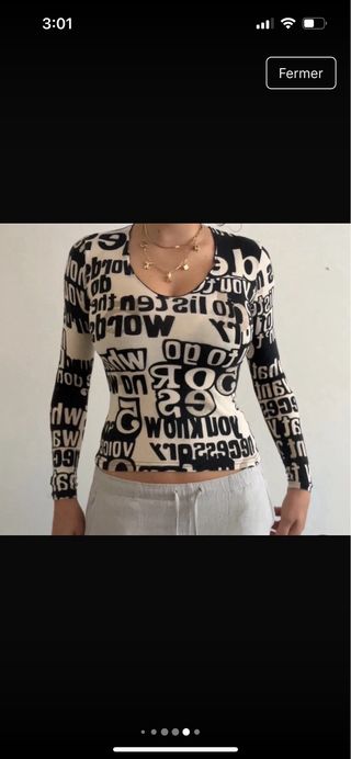 Top Vintage Estampado Letras