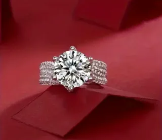 Anillo Moissanita Plata de Ley