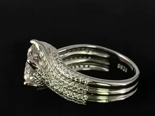 Anillo Moissanita Plata de Ley