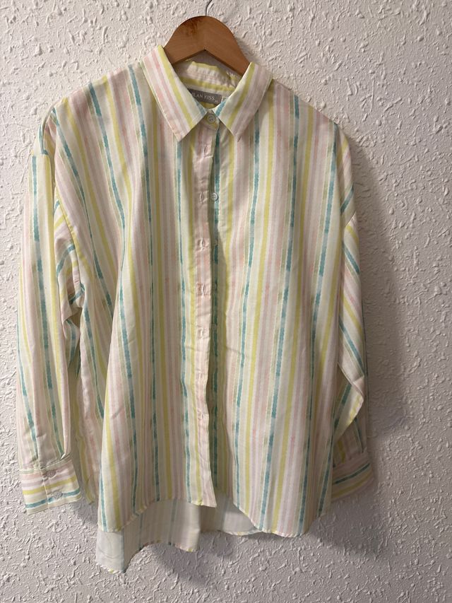 Camisa AMERICAN KISS rayas multicolor Talla XXl