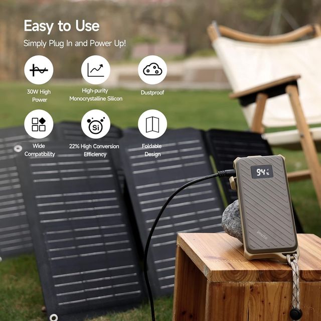 Cargador Solar Portátil Imuto 30W Impermeable