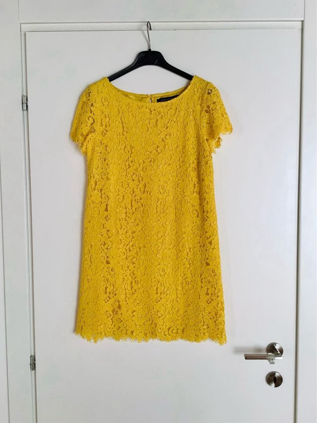 Abito Zara Pizzo Giallo Taglia S