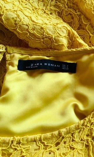 Abito Zara Pizzo Giallo Taglia S nuovo