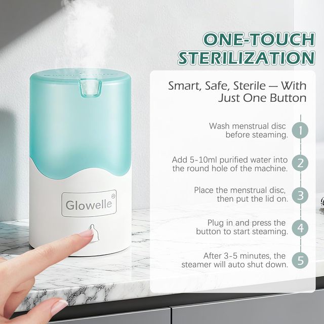 Set Esterilizador y Discos Menstruales Glowelle