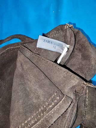 Bandolera ante marrón Zara hebilla