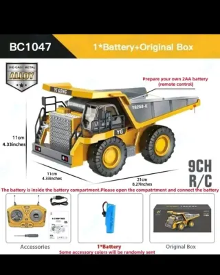 4 juguetes radio control de construcción, pack