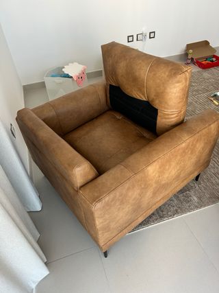 Sofá 3 plazas + Butaca Marrón