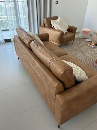 Sofá 3 plazas + Butaca Marrón