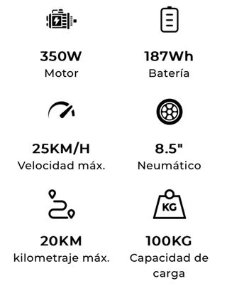 Patinete Eléctrico iScooter i8