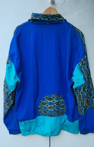 Chaqueta Vintage Estampada Azul