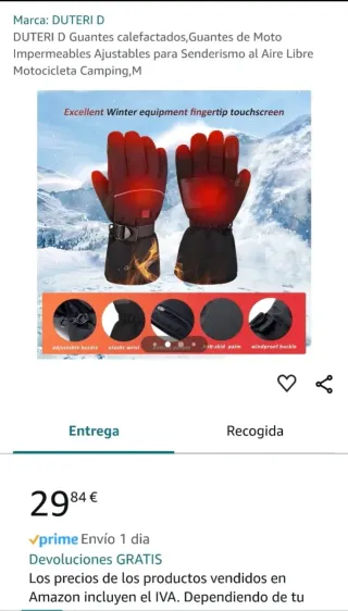 Guantes Moto Calefactables DUTERI D Talla M