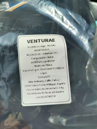 Mochila Viaje Cabina Ryanair 40x20x25 Premium