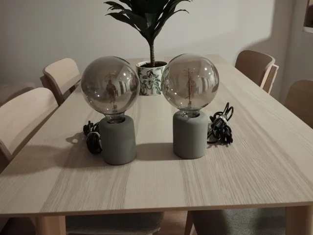 Set 2 Lámparas Mesa Cristal Gris