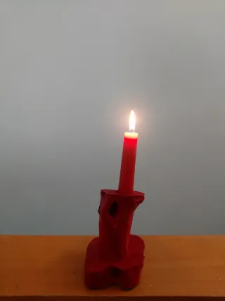 Portacandele in legno artigianale