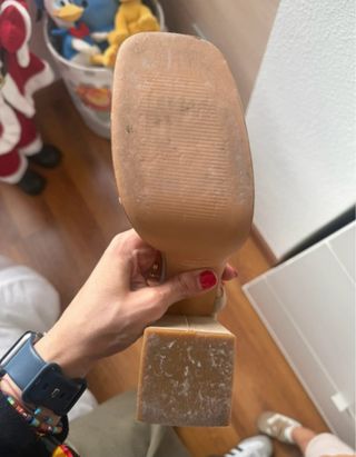 Sandalias beige tacón bloque