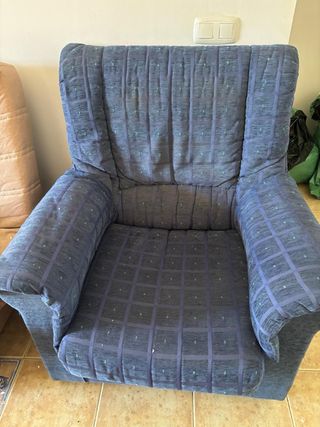 2 sillones cómodos azul/gris