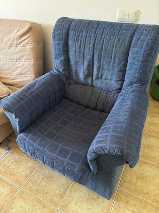 2 sillones cómodos azul/gris