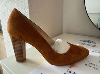 Minelli Zapatos de tacón marrón ante
